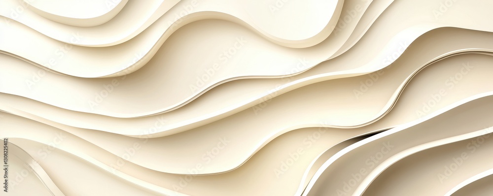 Poster a smooth white wall features an elegant wave pattern, creating a sense of movement and texture. the 