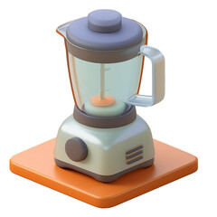 3D blender sits on an orange mat