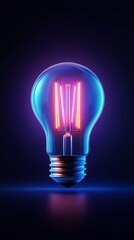 Illuminating Idea: A vibrant illustration of a glowing light bulb, showcasing creativity and innovation, set against a dark backdrop.