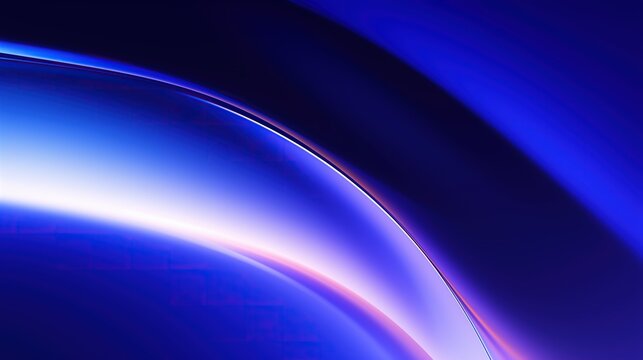 Abstract Blue Gradient Background with Smooth Lines and Glowing Light Effects. Curved Shape in Dark Purple to Deep Navy Blue Adds Elegance and Modernity