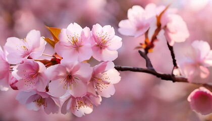 Obraz premium closeup of pink cherry blossoms
