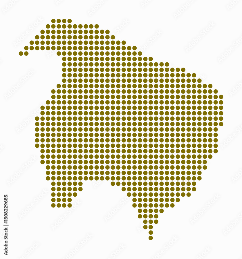 Poster norfolk island dotted map. digital style map of the country on white background. norfolk island shap