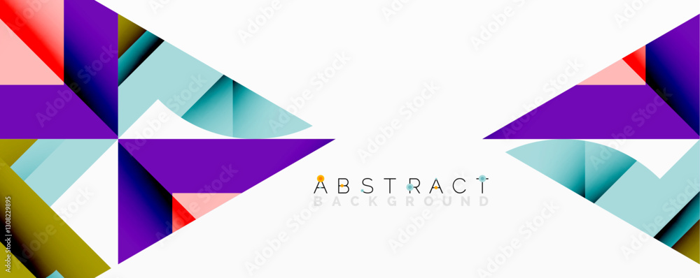 Poster abstract geometric composition with interlocking circular and angular shapes, featuring smooth gradi