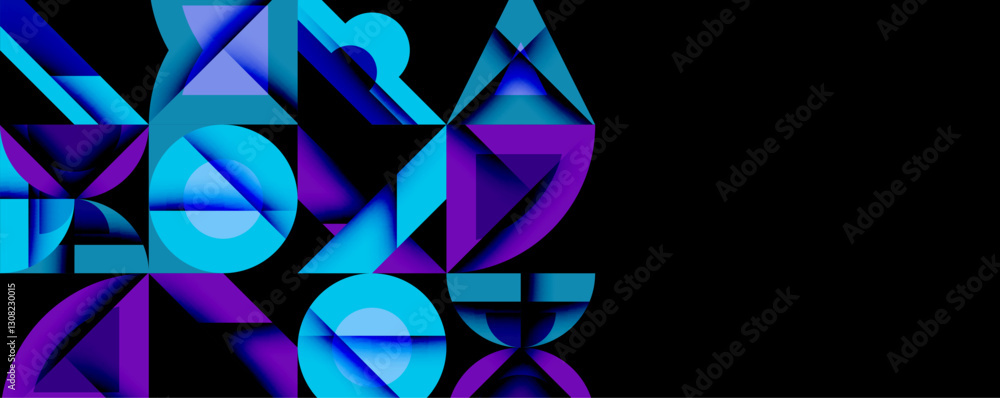 Poster minimal geometric abstract background. circle square and triangle design