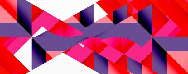 Circles, semi circles, squares and round triangles. Geometric mosaic style pattern abstract background for wallpaper, banner, backdrop, card, book Illustration, landing page