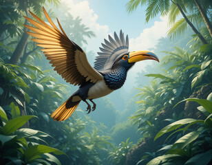 Obraz premium Majestic Beak: The Striking Beauty of Hornbills