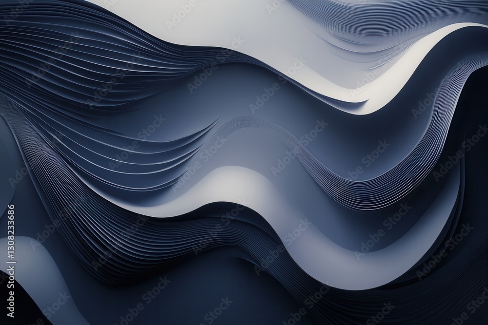 Poster Dynamic 3D inspired background with layered wave like structures for political discourse Generative AI