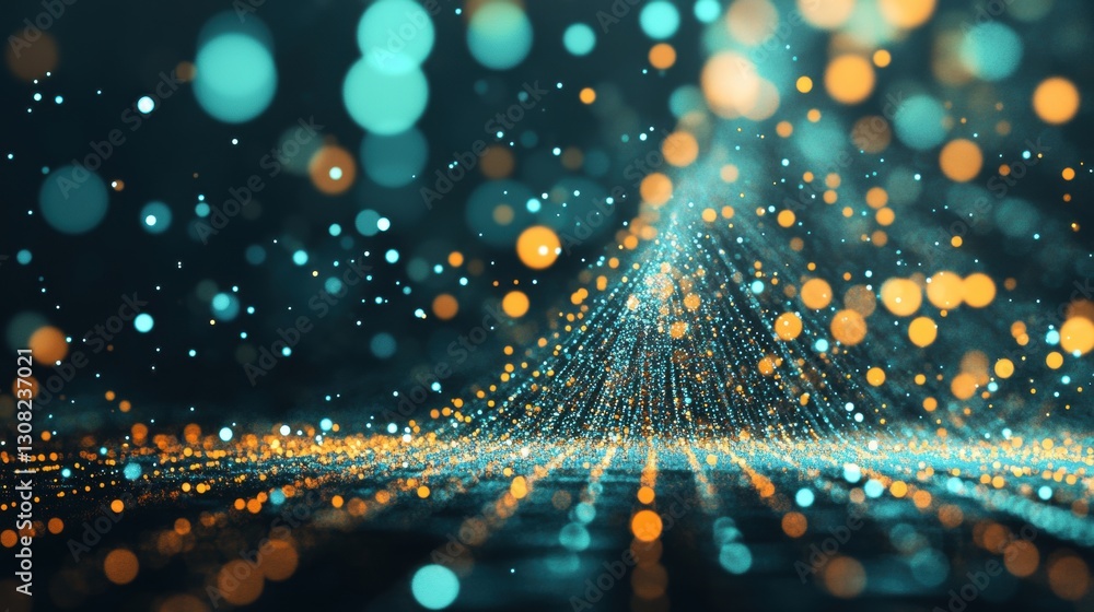 Aufkleber bright particles form intricate patterns in a digital environment, showcasing a mesmerizing light di