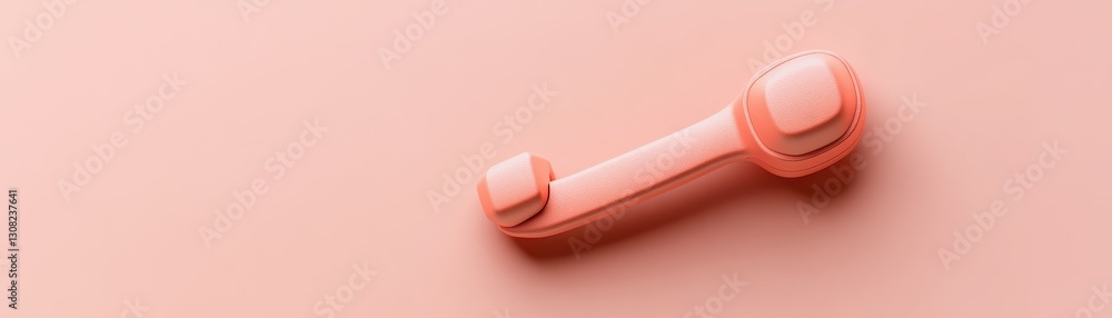 Poster a vibrant pink object with a sleek, elongated handle rests on a matching pink surface, creating a ha