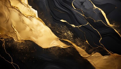 black and gold abstract grunge background