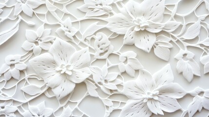 Vintage lace fabric with delicate floral embroidery, elegant classic abstract background