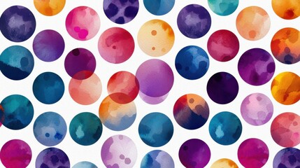 Fototapeta premium Vibrant Watercolor Dots Fabric Offering Artistic Texture and Colorful Design