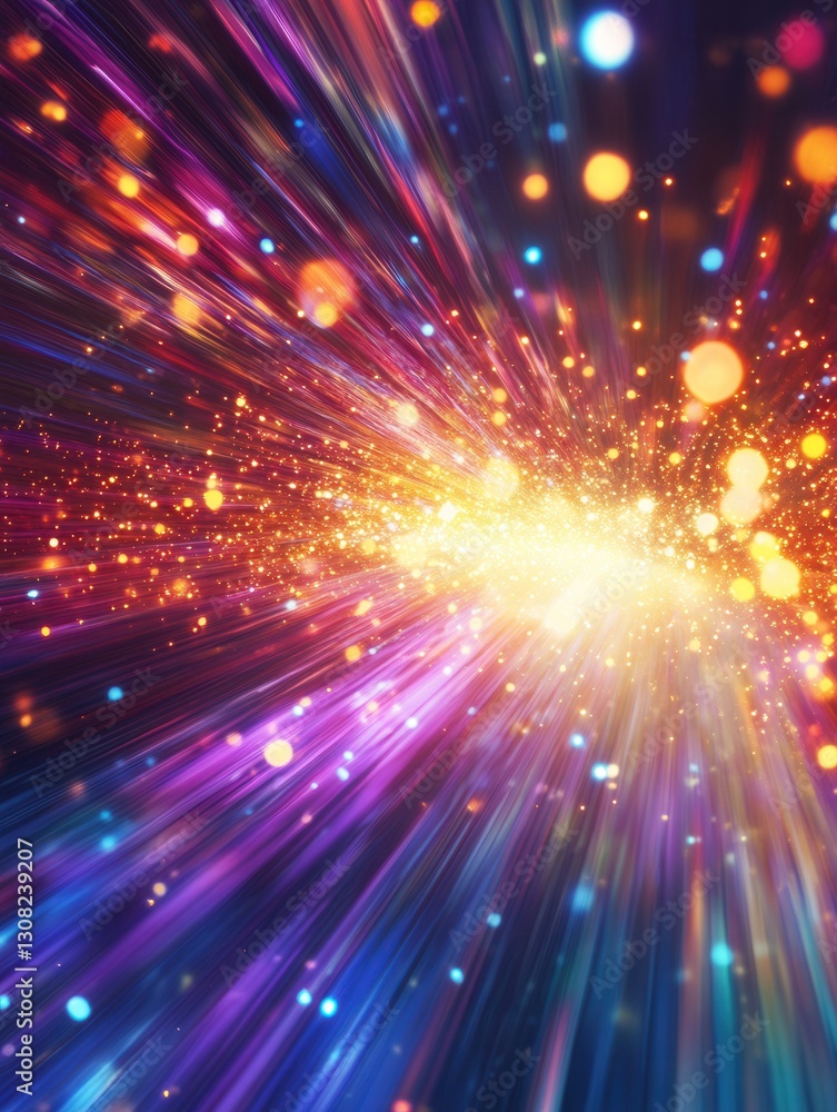 Aufkleber vibrant colors collide as light pierces through darkness creating an abstract burst of inspiration a