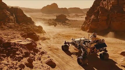Mars Rover Exploring Red Planet