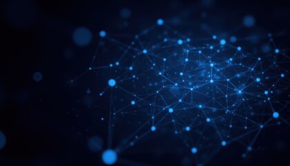 Fototapeta premium The abstract background in the stock photo features a visually stunning composition of interconnected polygonal shapes, connecting dots