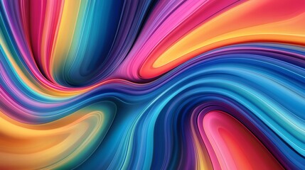 Naklejka premium Psychedelic swirls with neon and pastel gradients, vibrant abstract pattern