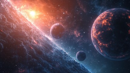 Obraz premium Space Telescope Observing Exoplanets