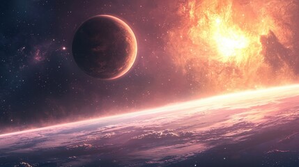 Obraz premium Space Telescope Observing Exoplanets