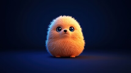 Obraz premium Charming Small Yellow Bird with Big Eyes Perched on a Branch in Nature