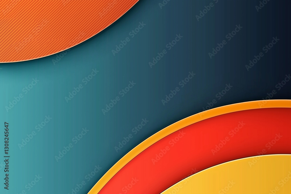 Leinwandbilder abstract modern background with colorful overlapping rounded shapes and stripes