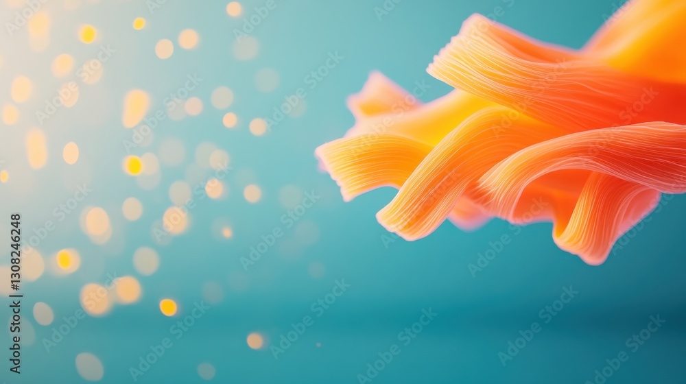 Poster flowing strands of vibrant color dance gracefully against a soft background, creating a mesmerizing 