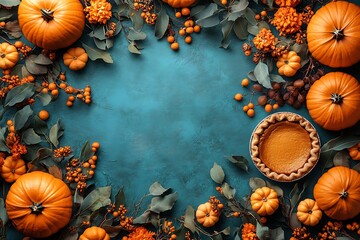Sweet Homemade Thanksgiving pumpkin pie.