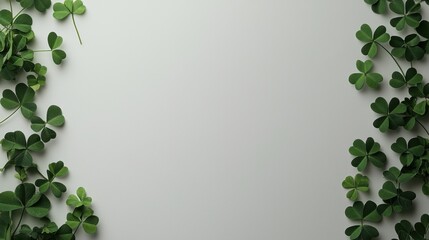 Naklejka premium Vibrant Green Leaves Against Bright White Background Evoking Freshness