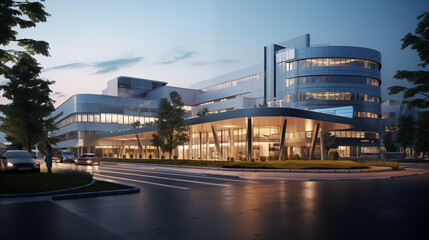 Fototapeta premium Building hospital in modern style.