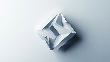 Abstract White Geometric Form: A Study in Light and Shadow