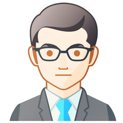 Business professional in office attire corporate setting digital illustration clean background front view professionalism concept