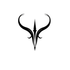 Fototapeta premium Tribal Winged Emblem - Sharp Black Tattoo Design