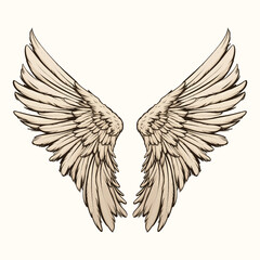 Fototapeta premium Hand-drawn bird wings vector