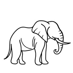 Obraz premium Elephant line art drawing of Traditional Thai Bangkok Thailand Illustration 