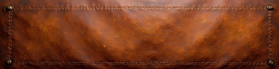 Fototapeta premium Rich brown leather texture, visible stitching , stitched leather, strong, tan