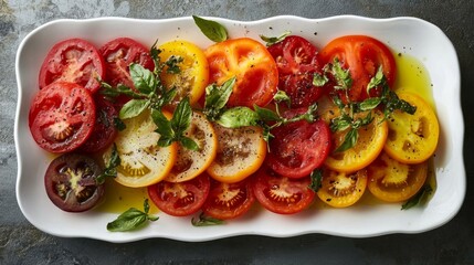  vegetable and dressing on plate