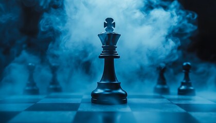 King chess piece, smoke, strategy, game