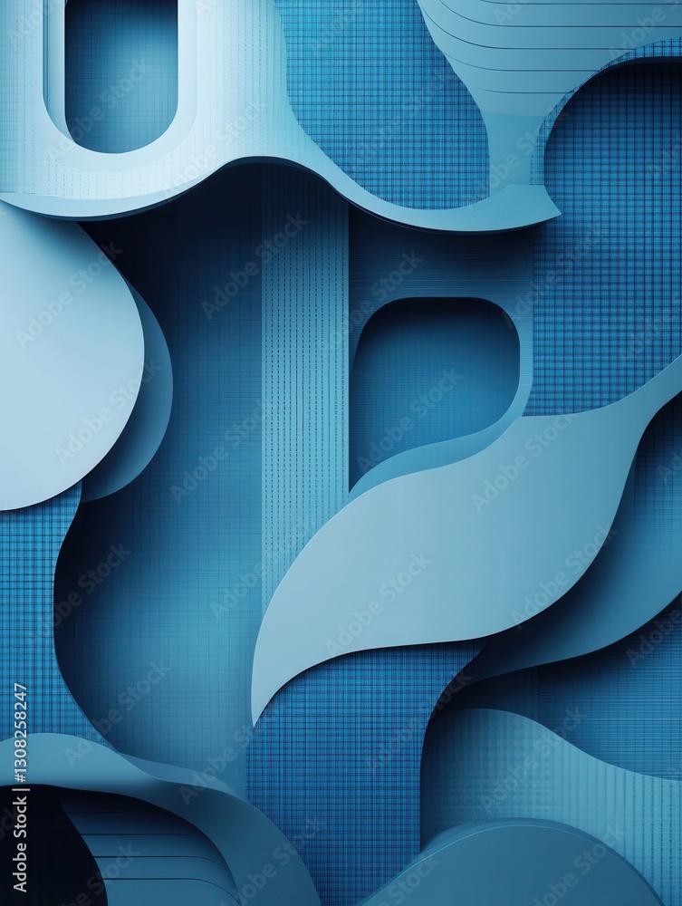 Poster Modern paper art background showcases layered cut outs evolving into pixelated shapes for digital democracy Generative AI