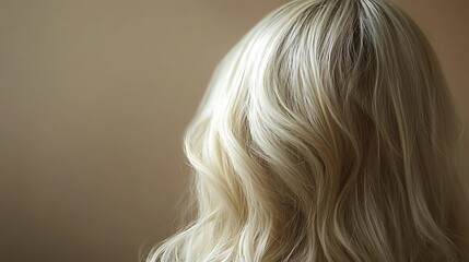 Naklejka premium Elegant wavy blonde hair in soft light.