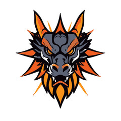 A colourful dragon logo illustration vector