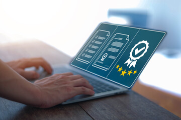 
Quality certification mark, audit, business, assurance, control, digital, service, complete,...