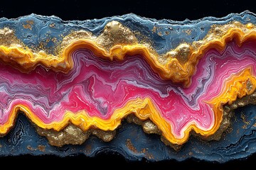Abstract Geode for Pink Gold Swirl.