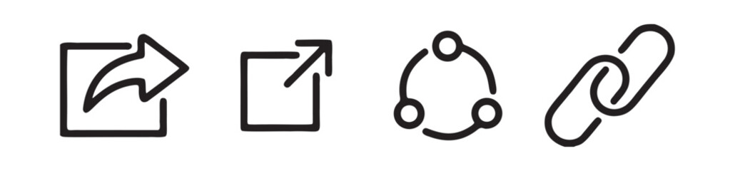 Share Icon set. Social Media Share Icon, share Button Vector, share Symbol, sharing Icon Set, web Share Icon,share Sign,communication Share Icon. vector illustration eps 10.