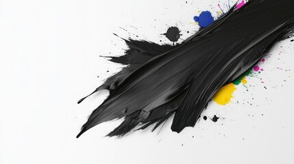 Abstract Black Paint Stroke  Splatter  Brush Texture  Artistic Wallpaper  Design Element