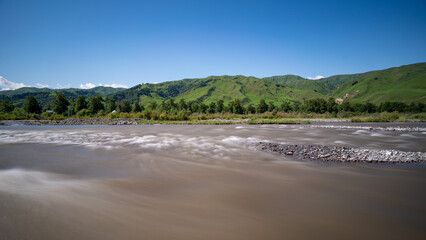 the river in the mountains