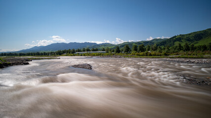 the river in the mountains