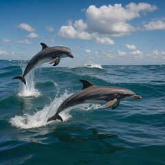 Fototapeta premium dolphin jumping out of water