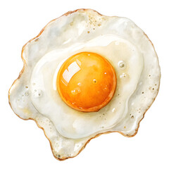 delicious fried egg with bright yellow yolk and glossy white. This appetizing food element is perfect for breakfast or as topping