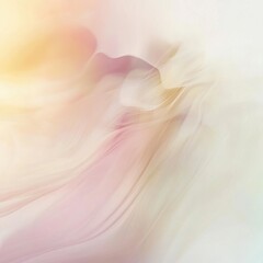 A softly blurred photo captures a woman in a flowing pink dress, her hair gently cascading over her shoulders. The background features a dreamy, indistinct landscape, enhancing the ethereal vibe.