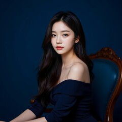 Naklejka premium korean ai female model
