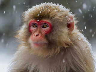 Obraz premium portraited snow monkey